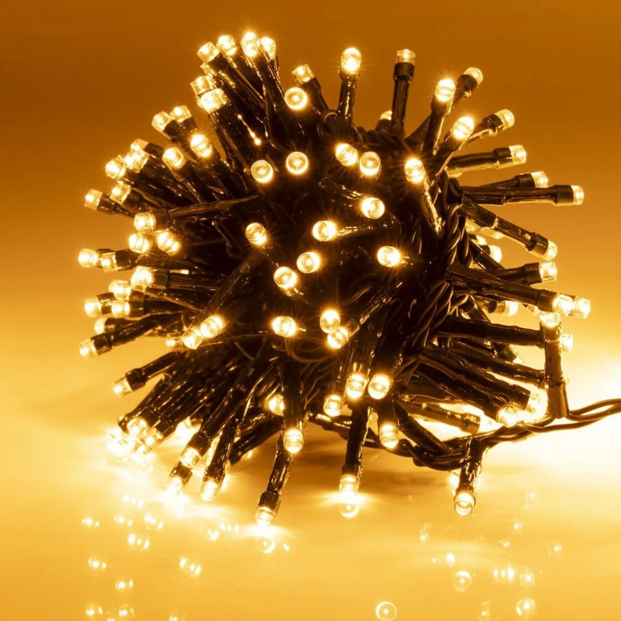 Guirlande lumineuse 400 LED cluster blanc chaud fixe clignotant L.8 m