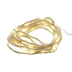 Guirlande lumineuse 20LED à pile en corde ficelle naturelle 2m