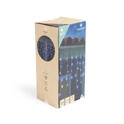 Guirlande lumineuse solaire bordure toit 120LED bleu et blanc froid 3m