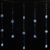 Guirlande rideau 13 flocons de neige 156LED blanc froid 1,2m