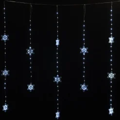 Guirlande rideau 13 flocons de neige 156LED blanc froid 1,2m