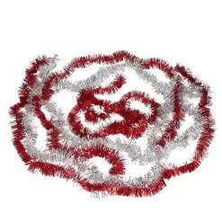 Guirlandes de Noël scintillantes argentées et rouges x5