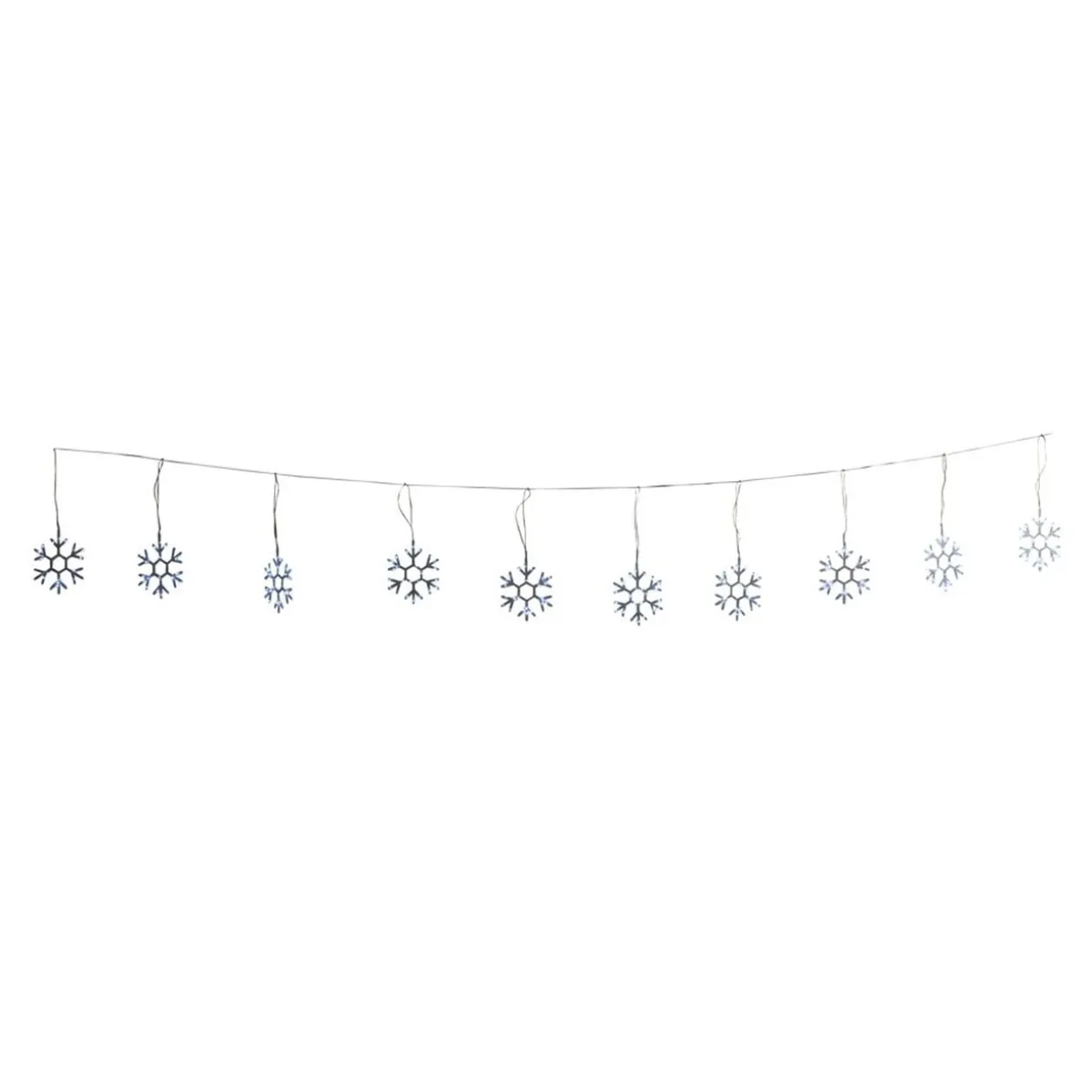 Guirlande solaire bordure de toit 10 flocons de neige 240LED blanc froid 2,7m