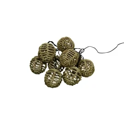 Guirlande solaire boules imitation rotin naturel 10 led L 2,7 m < Gifi Clearance