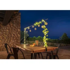 Guirlande solaire boules imitation rotin naturel 10 led L 2,7 m < Gifi Clearance