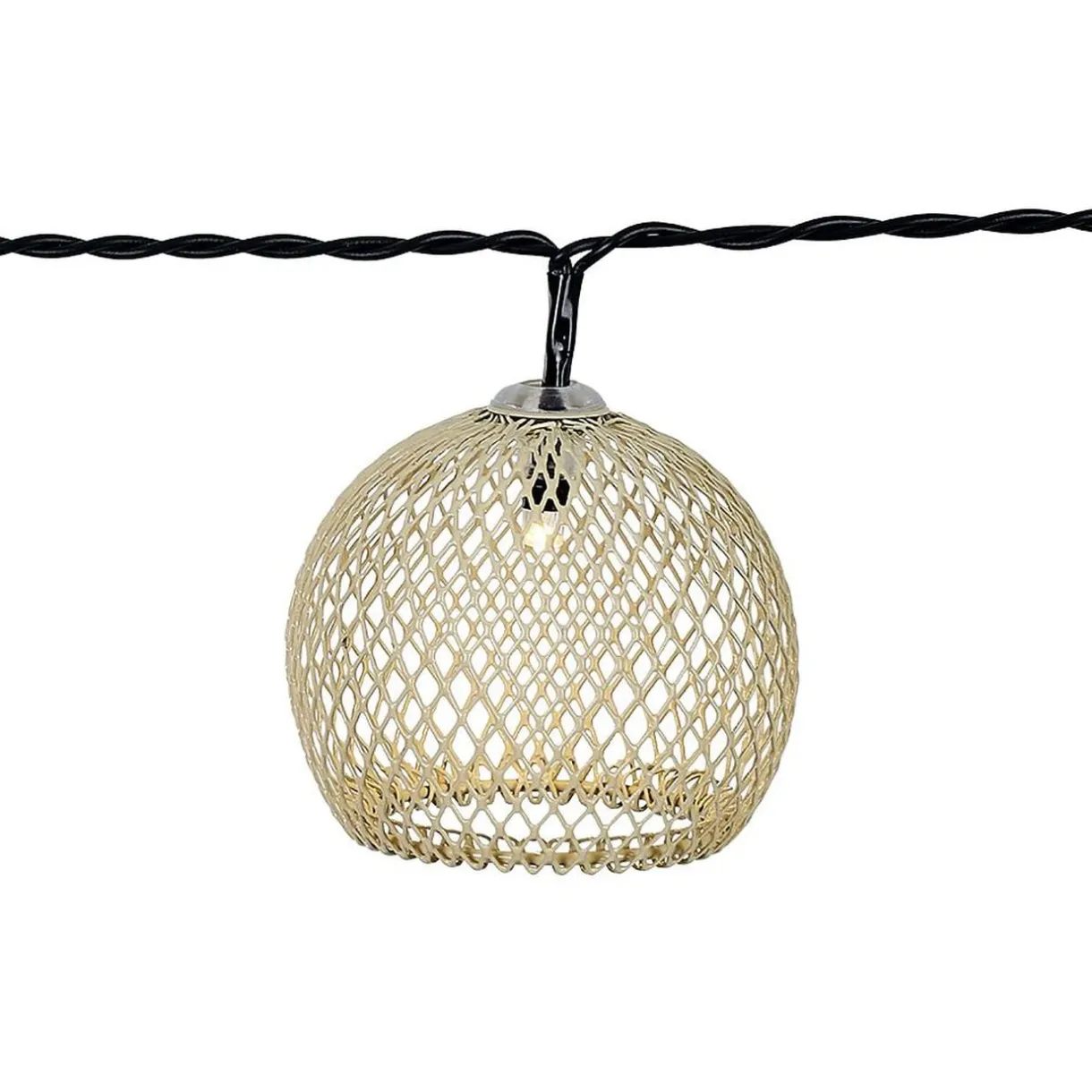 Guirlande solaire 10 boules métal ajouré rouge et beige L6,7M < Gifi Sale