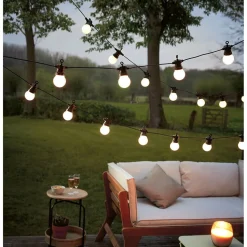 Guirlande solaire guinguette 50LED design ampoule 5,8m