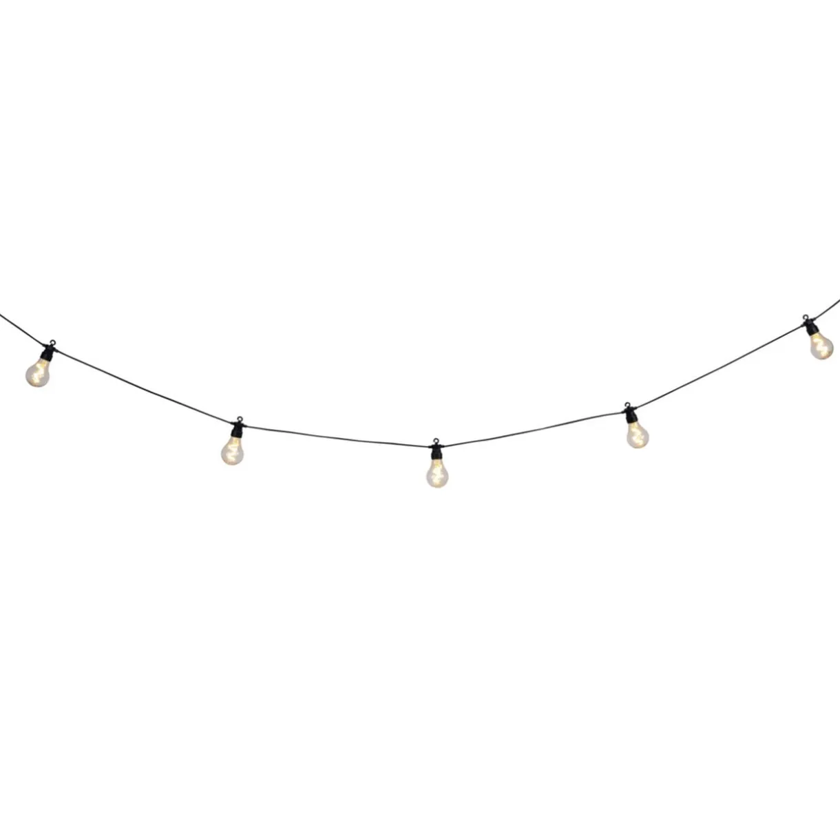 Guirlande solaire 10LED blanc chaud ampoule filament Ø6xL350cm < Gifi