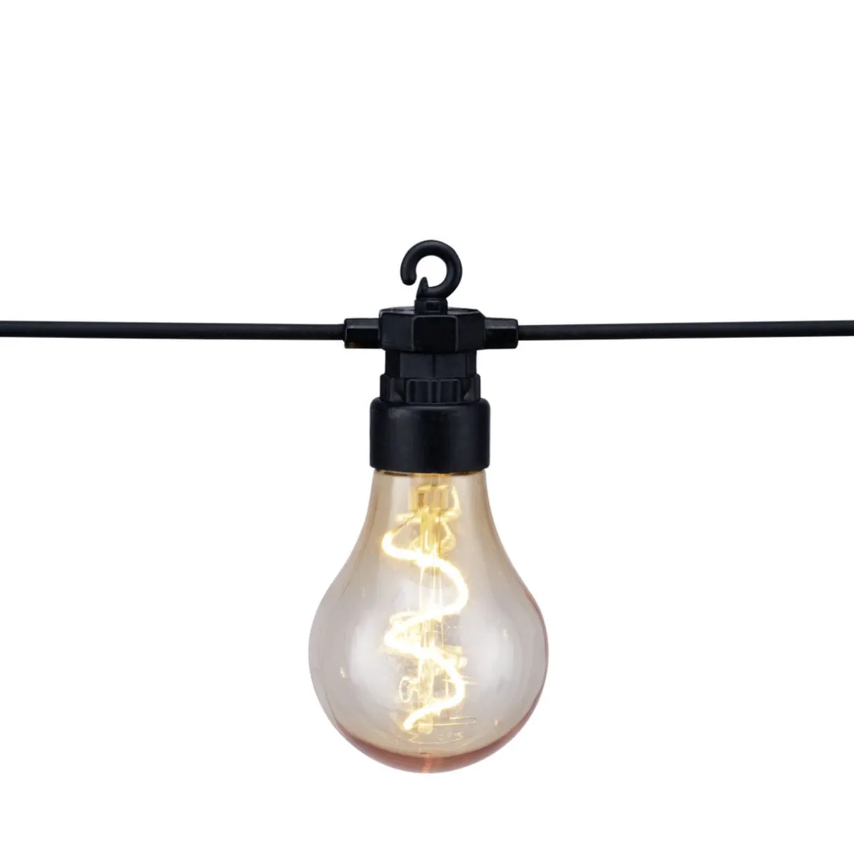 Guirlande solaire 10LED blanc chaud ampoule filament Ø6xL350cm < Gifi
