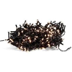 Guirlande solaire 400 LED clignotante blanc chaud 25 m < Gifi Clearance