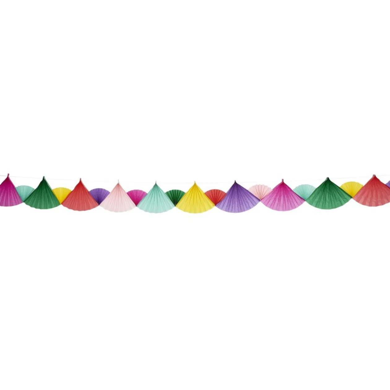 Guirlande éventail papier de soie multicolore 6m