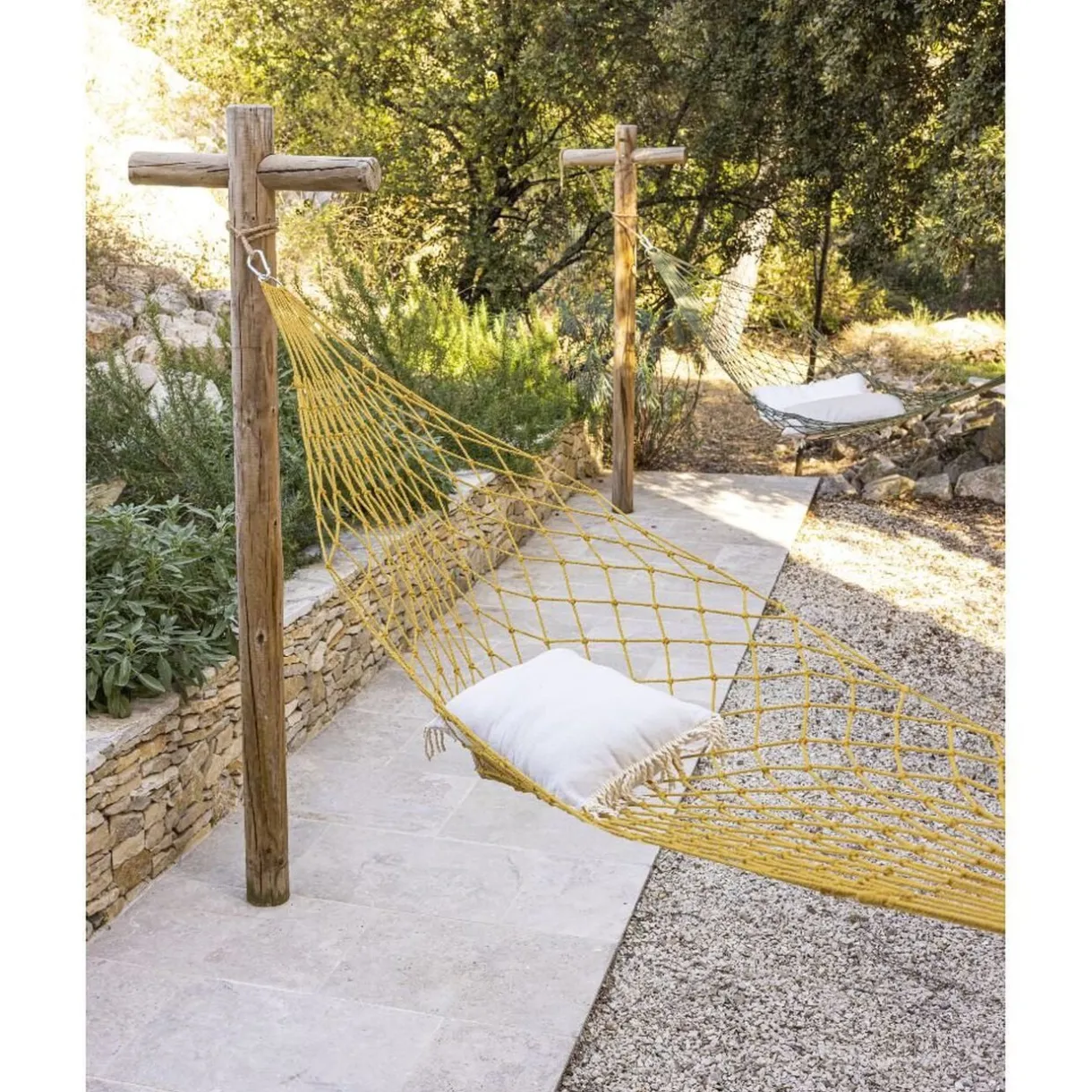 Hamac filet à suspendre Chypre 1 personne polycoton L275xl100cm < Gifi