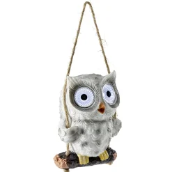 Hibou lumineux solaire à suspendre 8,5x5,5xH12cm < Gifi Discount
