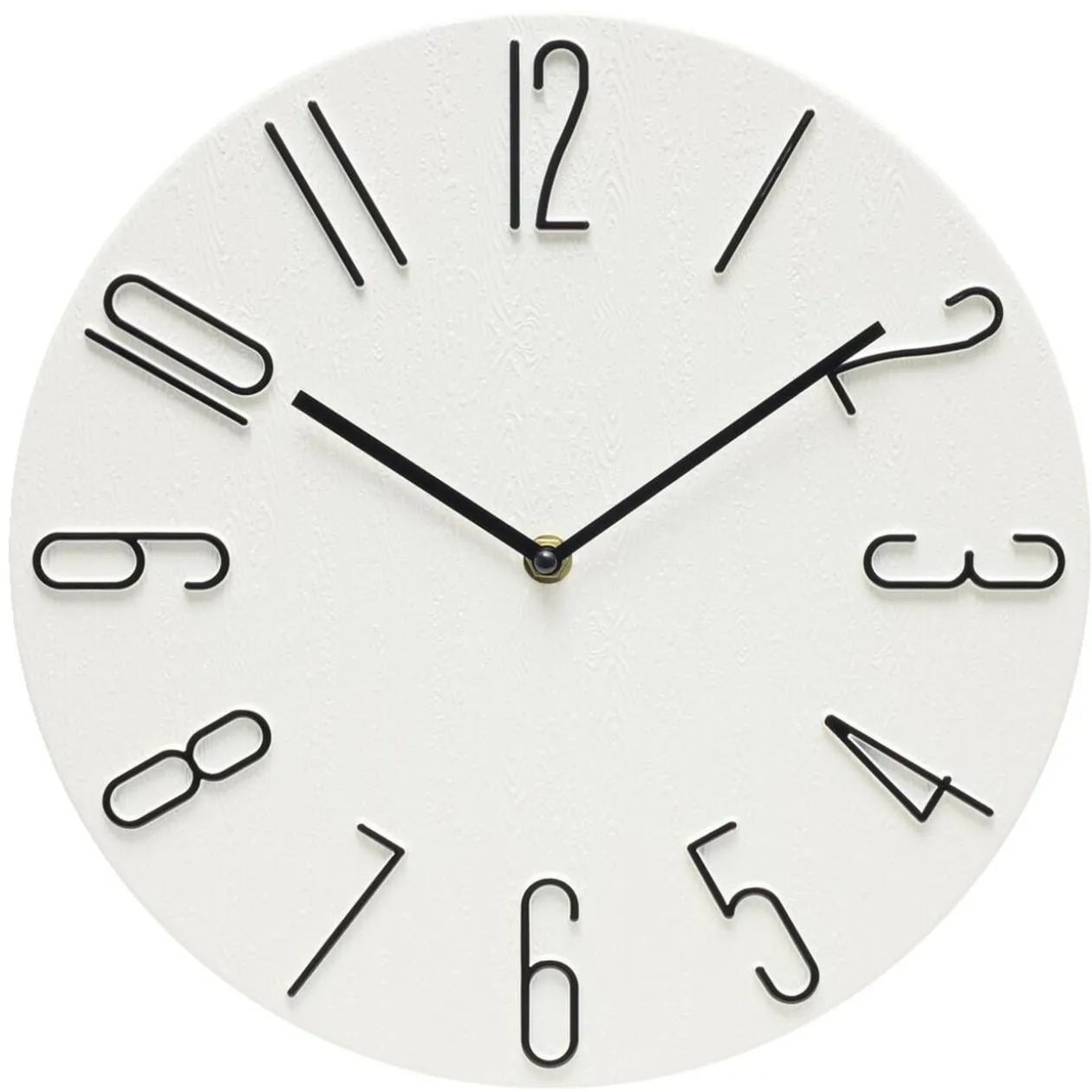 Horloge murale ronde design chiffres en relief Ø30cm (2 modèles)