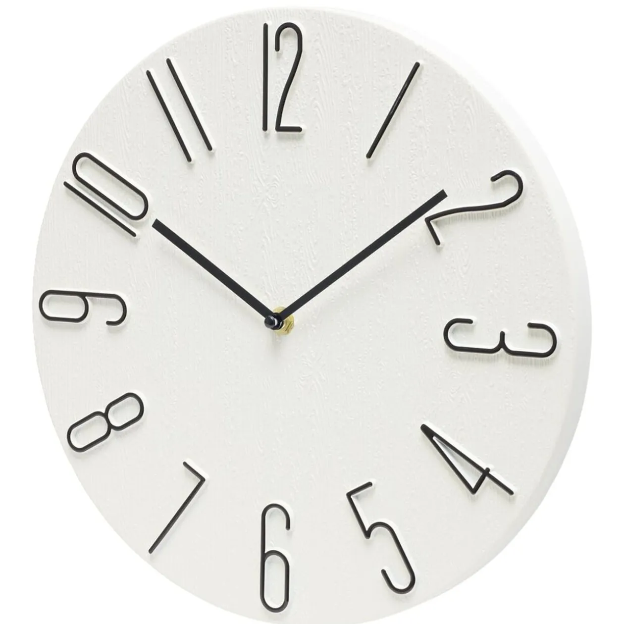 Horloge murale ronde design chiffres en relief Ø30cm (2 modèles)