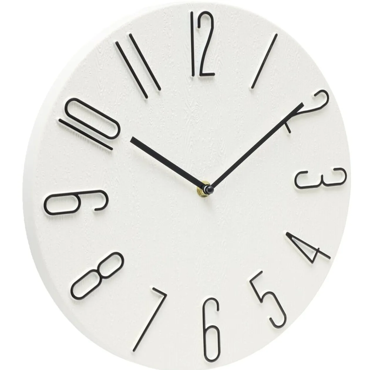 Horloge murale ronde design chiffres en relief Ø30cm (2 modèles)