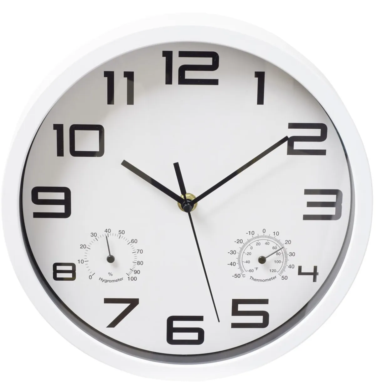 Horloge murale ronde plastique noir et blanc Ø25cm (2 modèles) < Gifi Hot