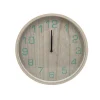 Horloge ronde bois chiffres vert