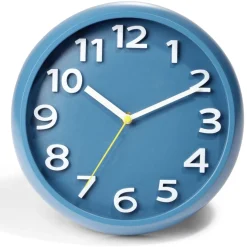 Horloge ronde plastique bleu Ø25cm < Gifi Discount