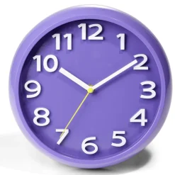 Horloge ronde plastique violet Ø25cm