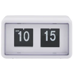 Horloge rétro à rabat automatique plastique blanc