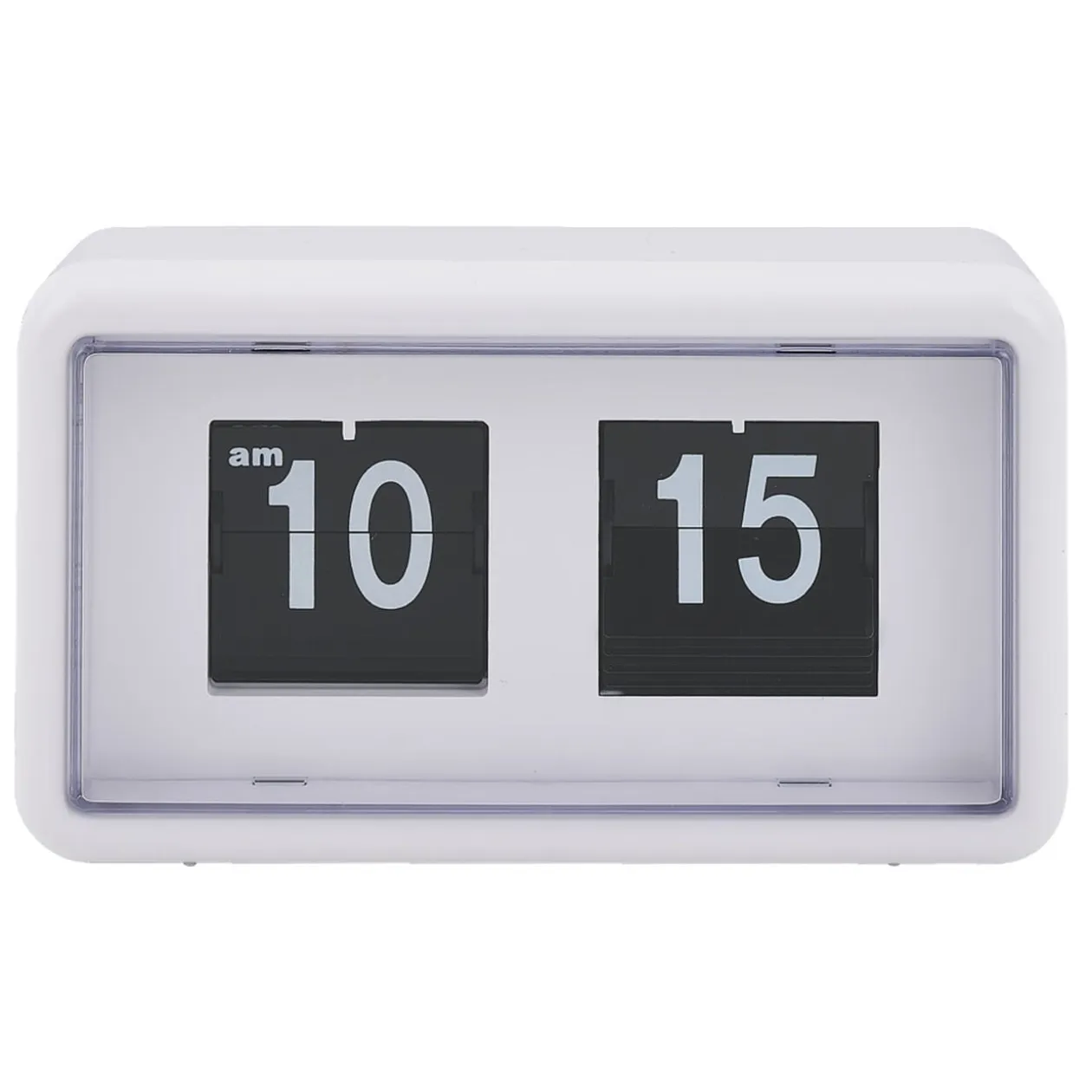 Horloge rétro à rabat automatique plastique blanc