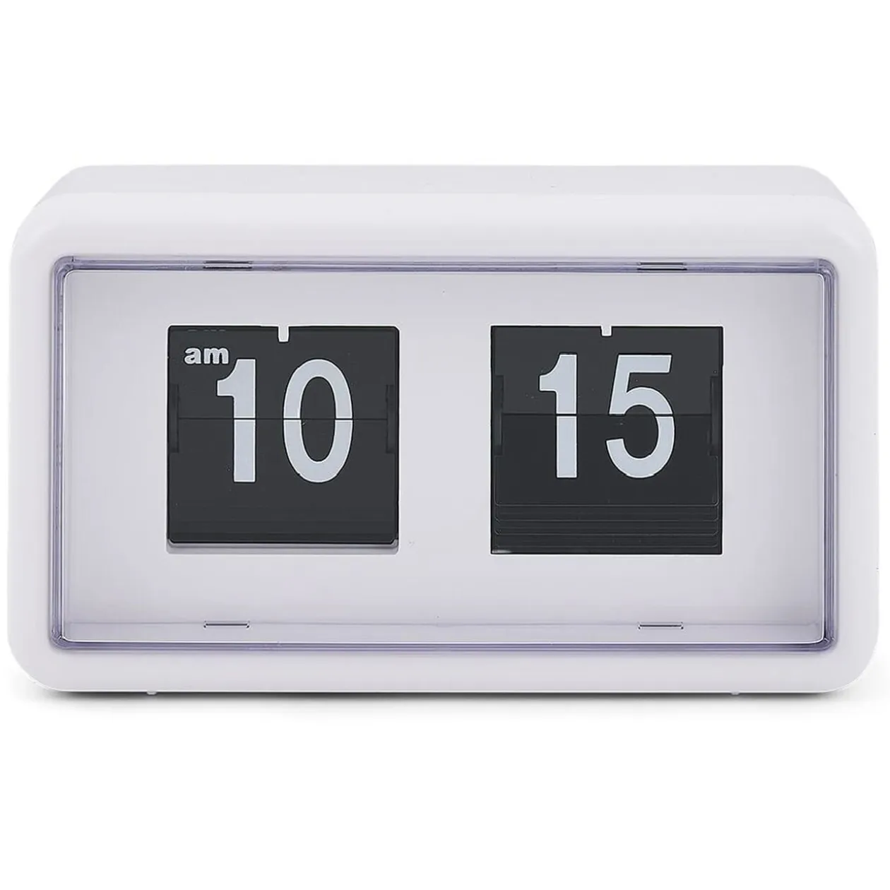 Horloge rétro à rabat automatique plastique blanc