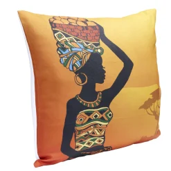 Housse coussin africaine 1 face imprimée 1 face unie 45x45cm - 4 modèles < Gifi Hot