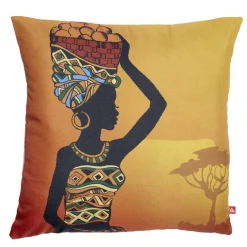 Housse coussin africaine 1 face imprimée 1 face unie 45x45cm - 4 modèles < Gifi Hot