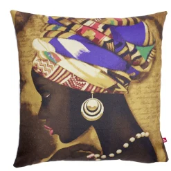 Housse coussin africaine 1 face imprimée 1 face unie 45x45cm - 4 modèles < Gifi Hot