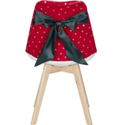 Housse de chaise Noël à pois avec noeud amovible L40X50XH40 cm polyester (2 modèles rouge ou vert) < Gifi Clearance