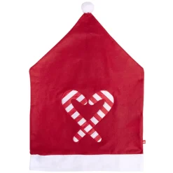 Housse de chaise Noël à pompon rouge et blanche 48x70cm (4 modèles)