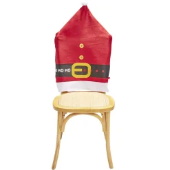 Housse de chaise Noël à pompon rouge et blanche 48x70cm (4 modèles)