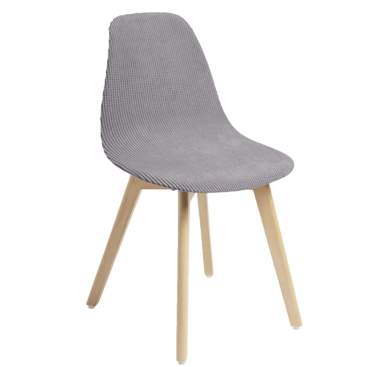 Housse de chaise scandinave extensible grise 45x40xH45cm