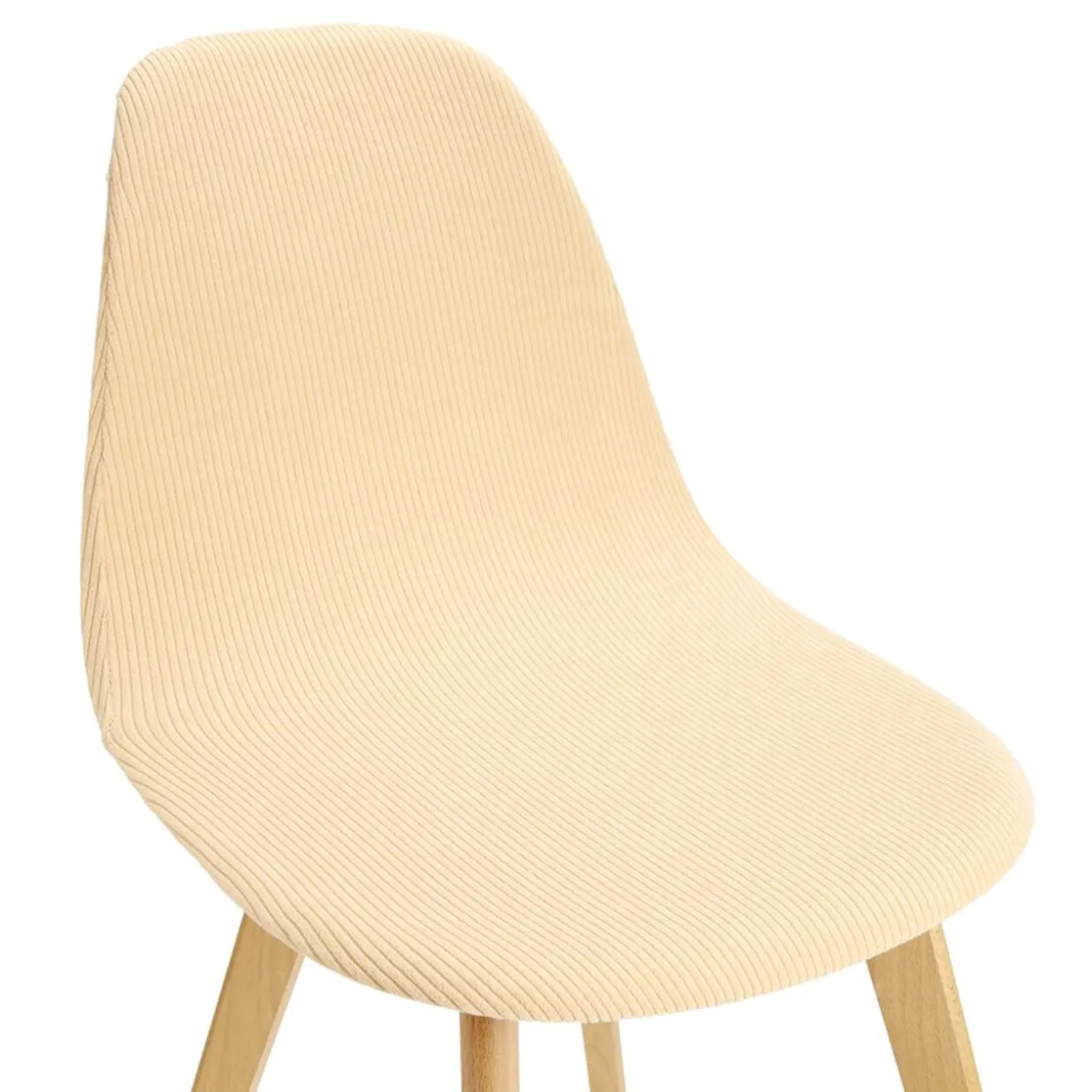 Housse de chaise tissu côtelé uni 45x40x45cm (3 modèles)