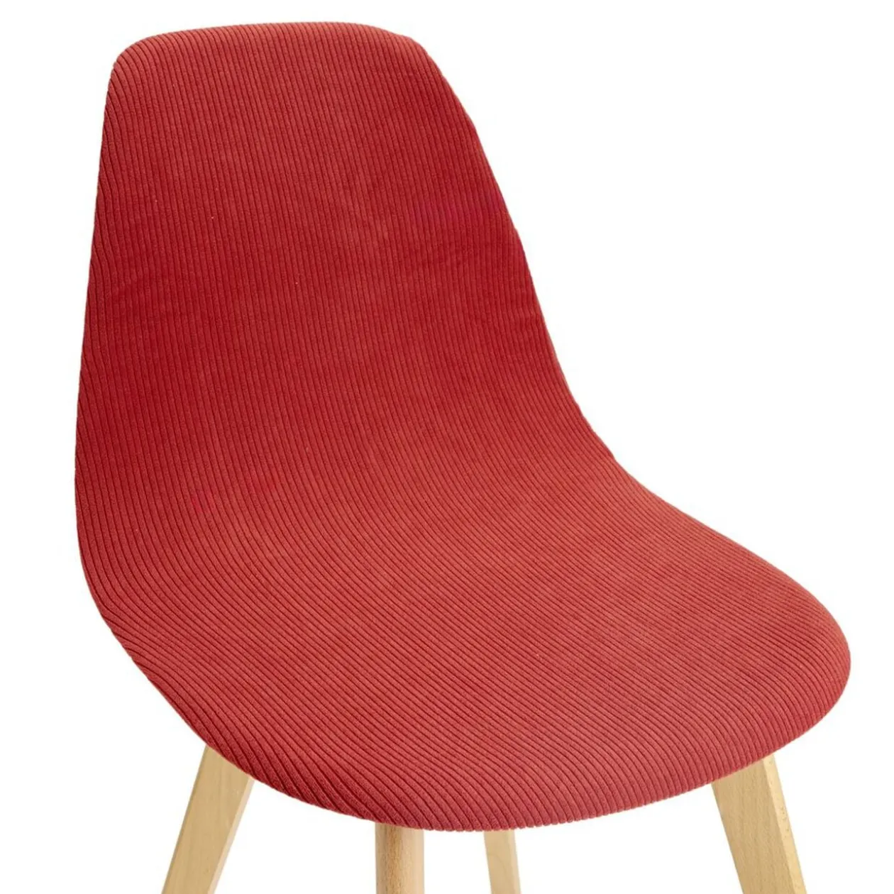 Housse de chaise tissu côtelé uni 45x40x45cm (3 modèles)