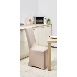 Housse de chaise uni gris clair