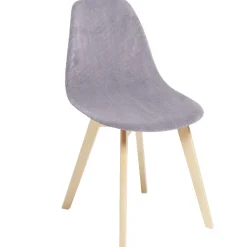 Housse de chaise velours côtelé L45xP40xH45cm - 2 modèles gris ou blanc