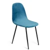 Housse de chaise velours extensible bleu L45xP40xH45cm