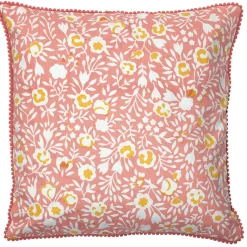 Housse de coussin fleur jaune rose collection Dolce Vita