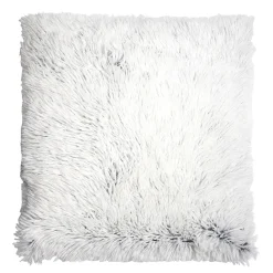 Housse de coussin imitation fourrure grise 45x45cm