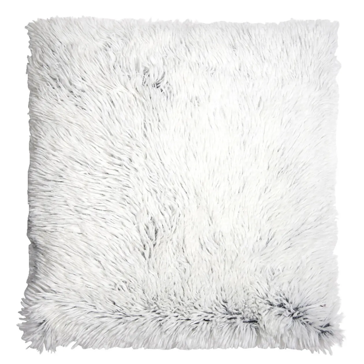 Housse de coussin imitation fourrure grise 45x45cm