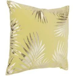 Housse de coussin imitation velours 40x40cm jaune moutarde motif argenté < Gifi Best