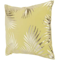 Housse de coussin imitation velours 40x40cm jaune moutarde motif argenté < Gifi Best
