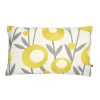 Housse de coussin imprimé floral jaune avec broderie 30x50cm
