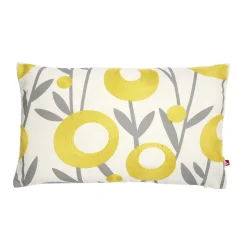 Housse de coussin imprimé floral jaune avec broderie 30x50cm