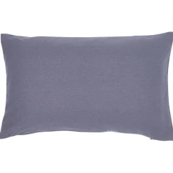 Housse de coussin rectangle gris uni