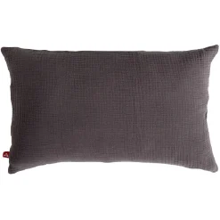 Housse de coussin 30x50cm gaze de coton gris
