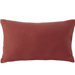 Housse de coussin 30x50cm gaze de coton terracotta < Gifi Hot