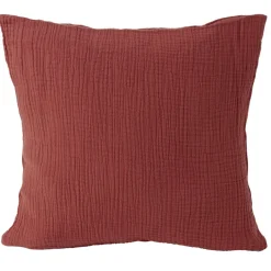 Housse de coussin 40x40cm gaze de coton terracotta < Gifi Best